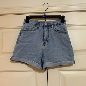 H&M Blue Jean Shorts High-Waisted Cuffed